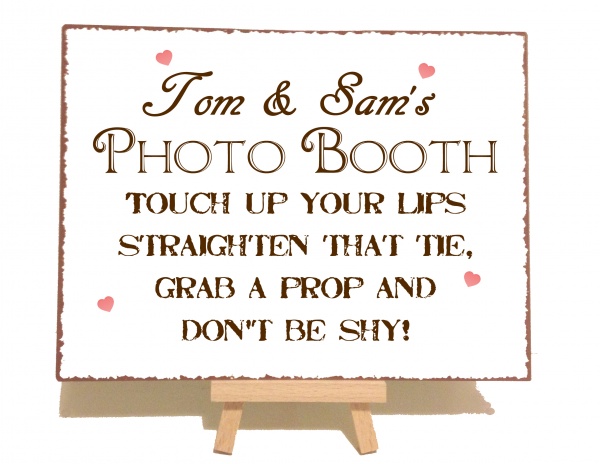 Personalised Photo Booth Vintage Shabby Chic Style Metal Sign